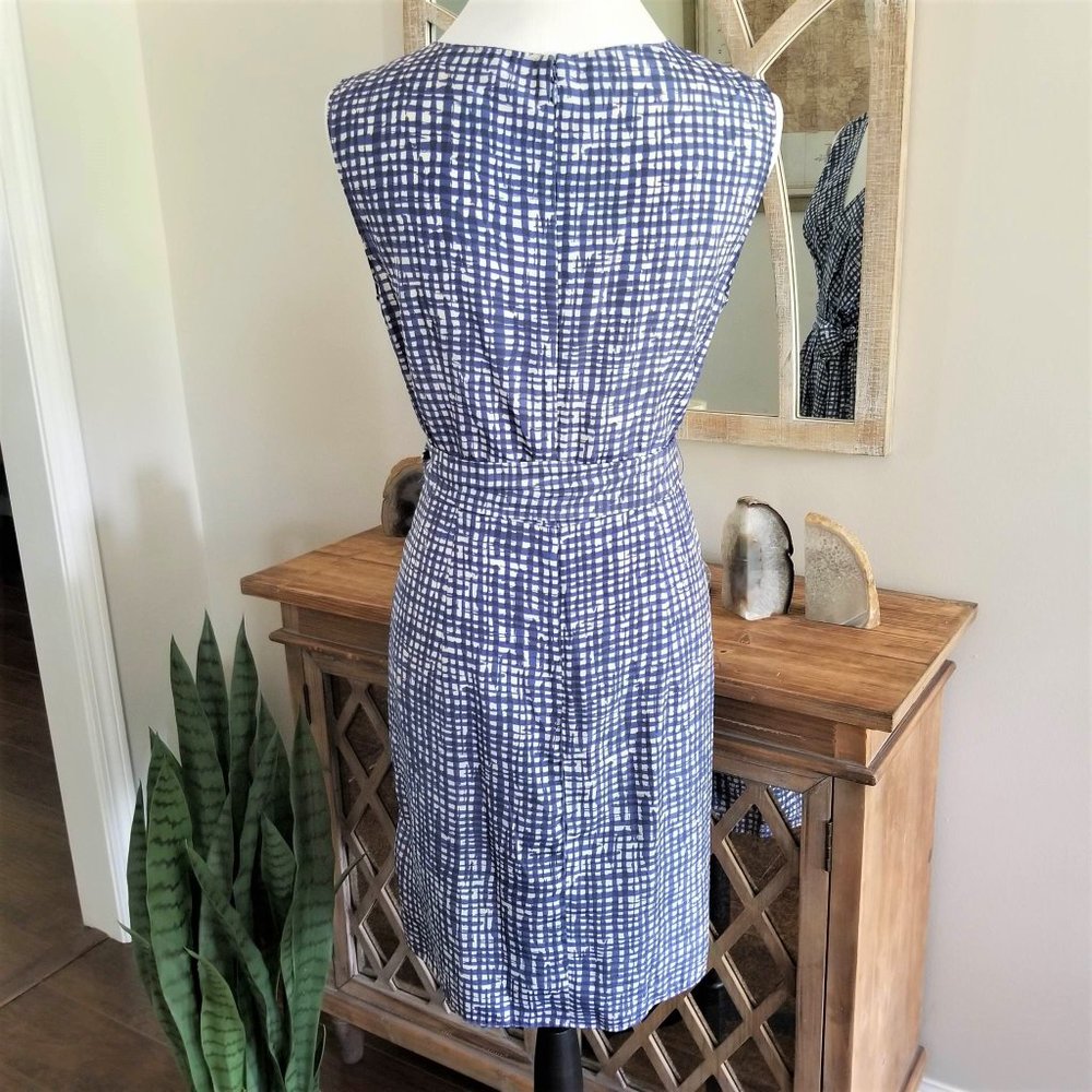 DKNY Brand Dress Royal Blue & White Print Women's Size 8 - Picture 7 of 11